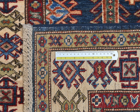 3x5 Kazak Blue Afghan Hand Knotted Traditional Wool Area Rug